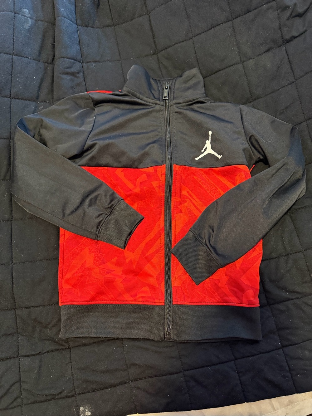 Jordan Kids Black and Red Full-Zip Jacket
